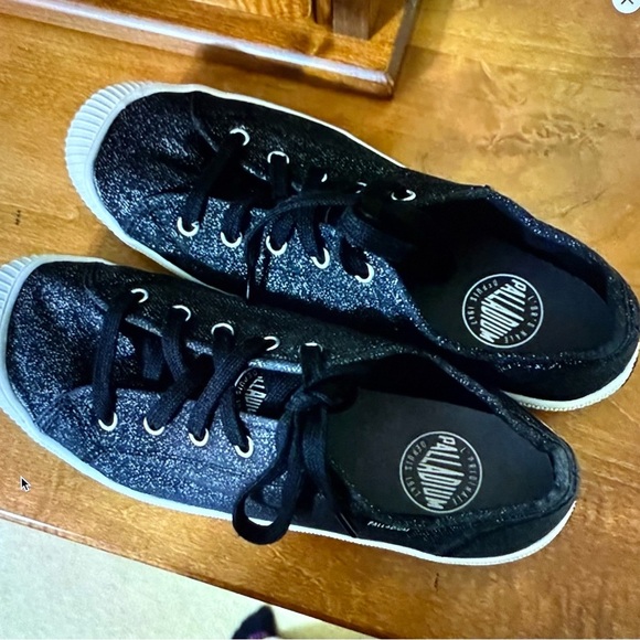 Palladium Black and White Glitter Sneakers women’s size 9 shoes - Picture 3 of 9